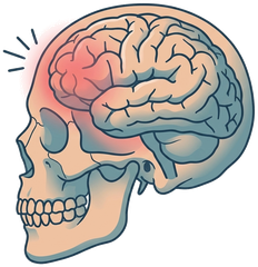 Illustration of the brain, side profile