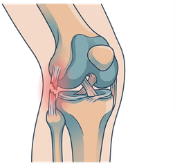 Illustration of a runner with leg injury impact